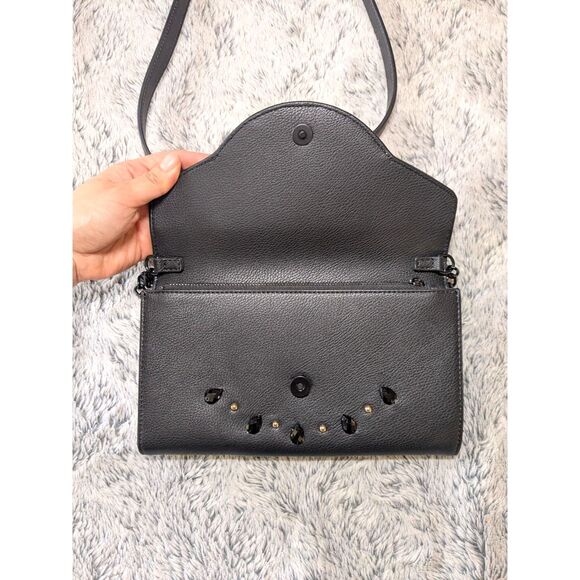 NEW Betsey Johnson Evil Eye Wallet Crossbody Purse Rhinestones Sequins Black - Picture 10 of 10